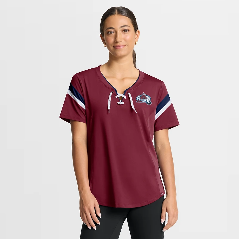 Women's Fanatics Burgundy Colorado Avalanche Offside Athena T-Shirt