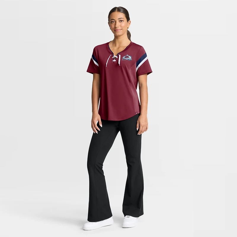 Women's Fanatics Burgundy Colorado Avalanche Offside Athena T-Shirt