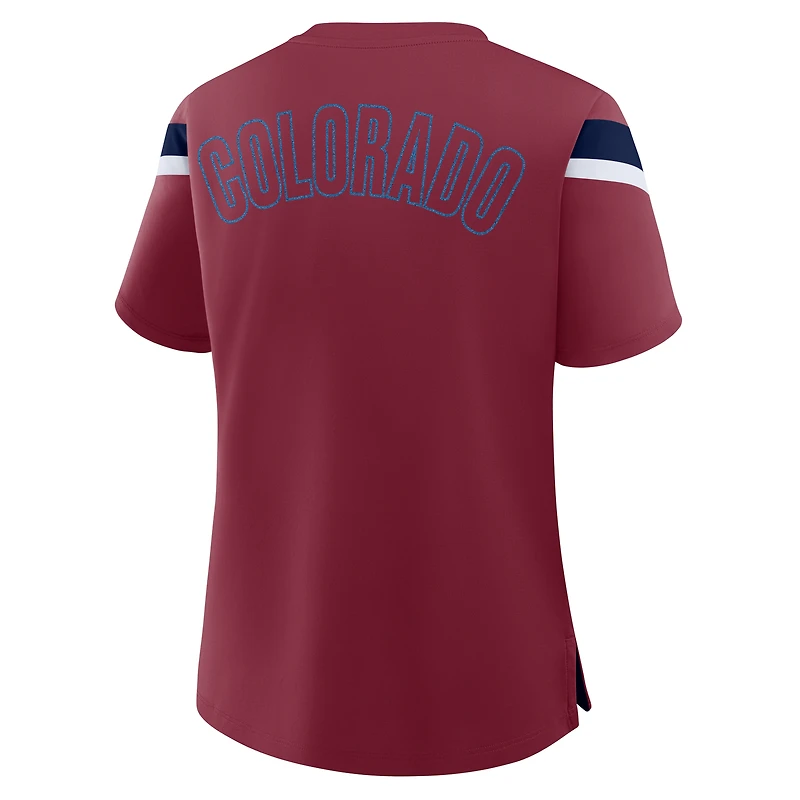 Women's Fanatics Burgundy Colorado Avalanche Offside Athena T-Shirt