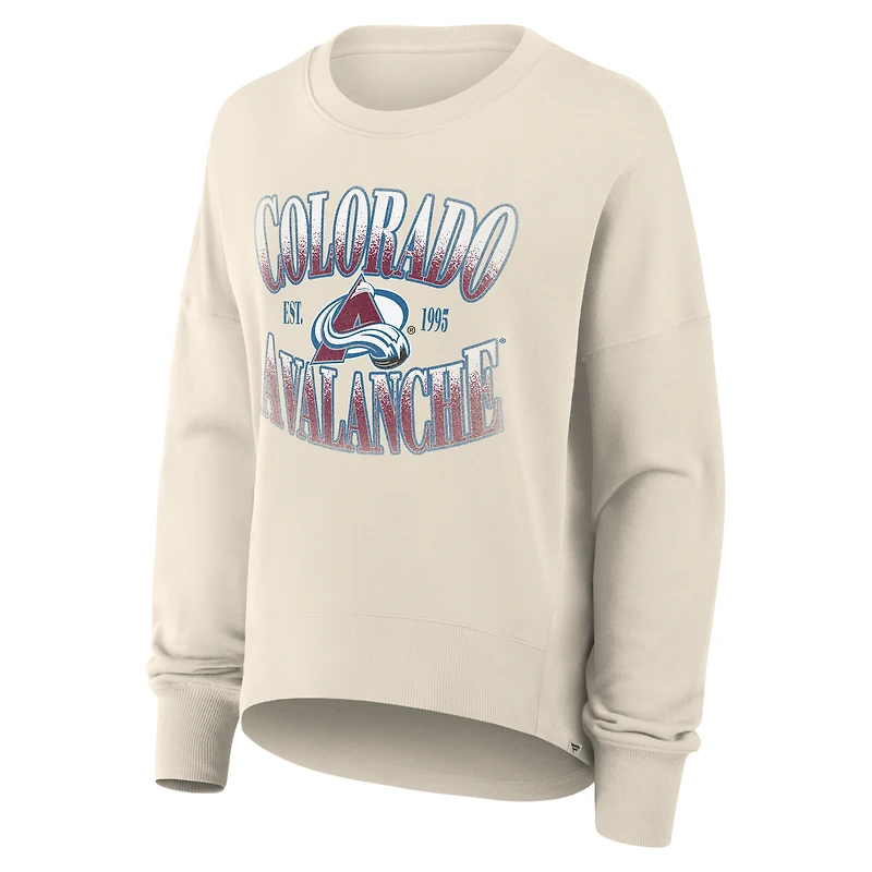 Sweat-shirt surdimensionné pour femme Fanatics Cream Colorado Avalanche Slice