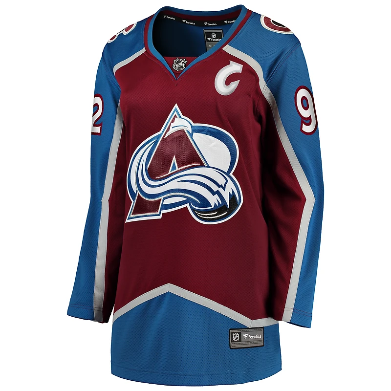 Fanatics pour femmes Gabriel Landeskog Bourgogne Colorado Avalanche Captain Patch Home Breakaway Player Maillot