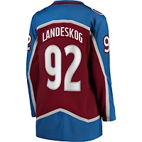 Fanatics pour femmes Gabriel Landeskog Bourgogne Colorado Avalanche Captain Patch Home Breakaway Player Maillot