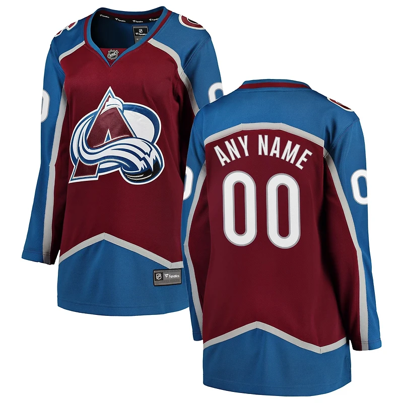 Women's Fanatics Maroon Colorado Avalanche Breakaway - Custom Jersey