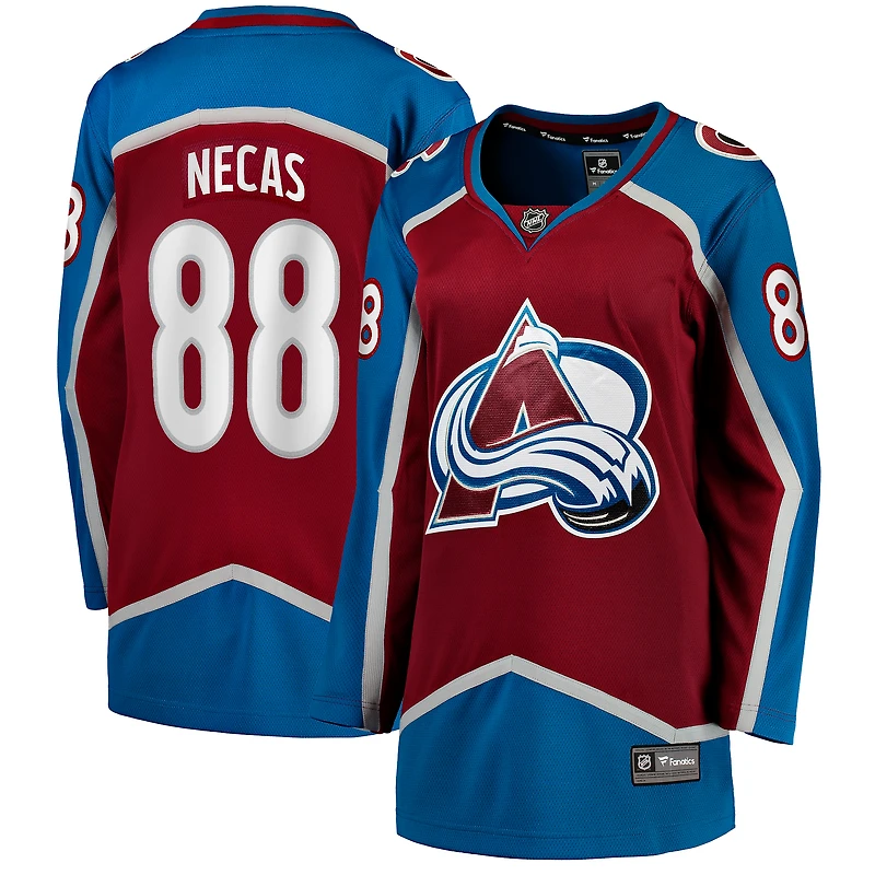 Maillot de joueur échappé des Colorado Avalanche Martin Necas pour femmes Fanatics Burgundy