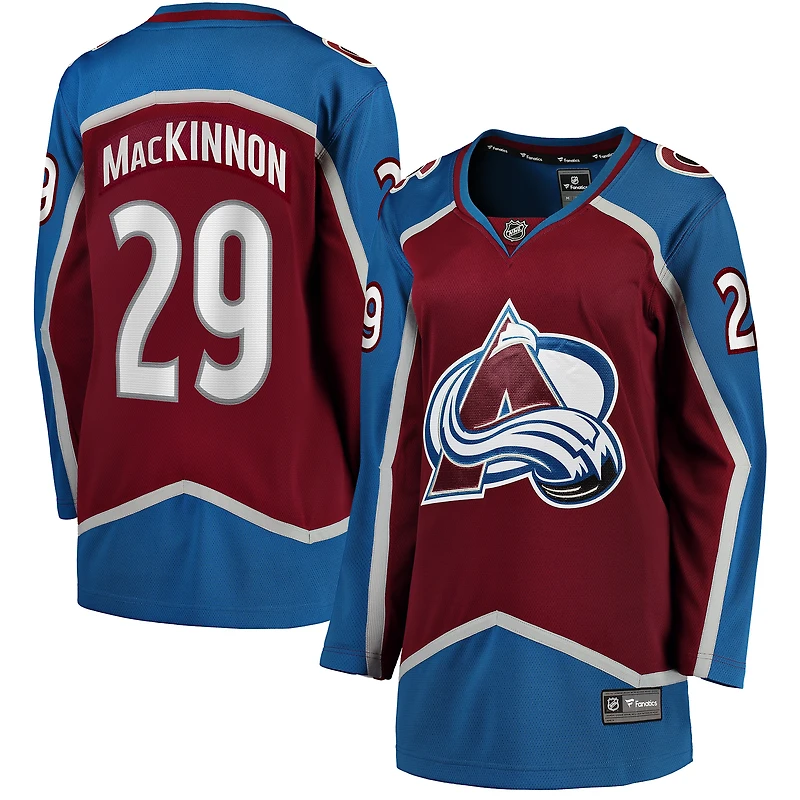 Maillot domicile Breakaway marron de Nathan MacKinnon, Avalanche du Colorado, pour femmes (Fanatics)