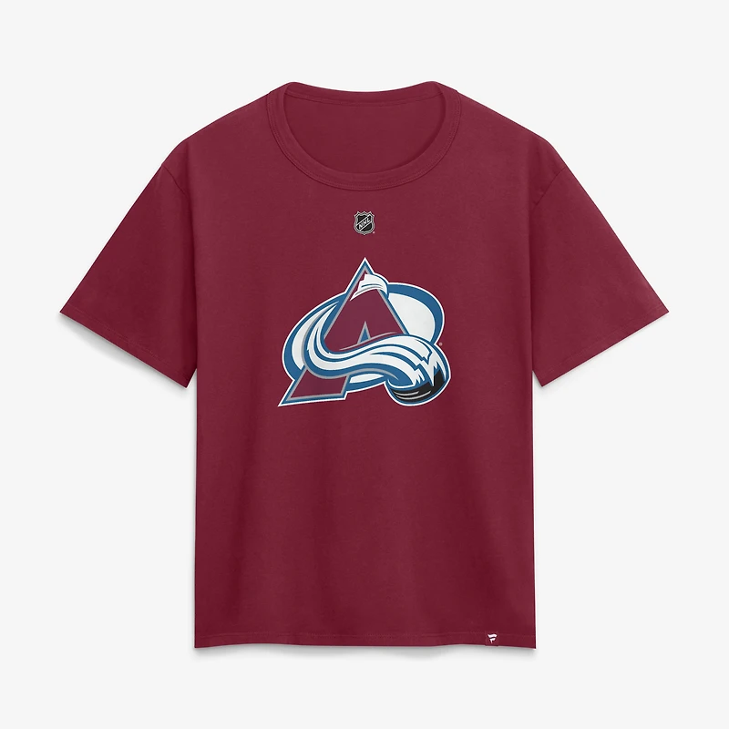 Women's Fanatics Nazem Kadri Burgundy Colorado Avalanche Authentic Stack Name & Number T-Shirt