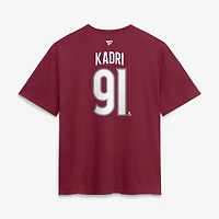 Women's Fanatics Nazem Kadri Burgundy Colorado Avalanche Authentic Stack Name & Number T-Shirt
