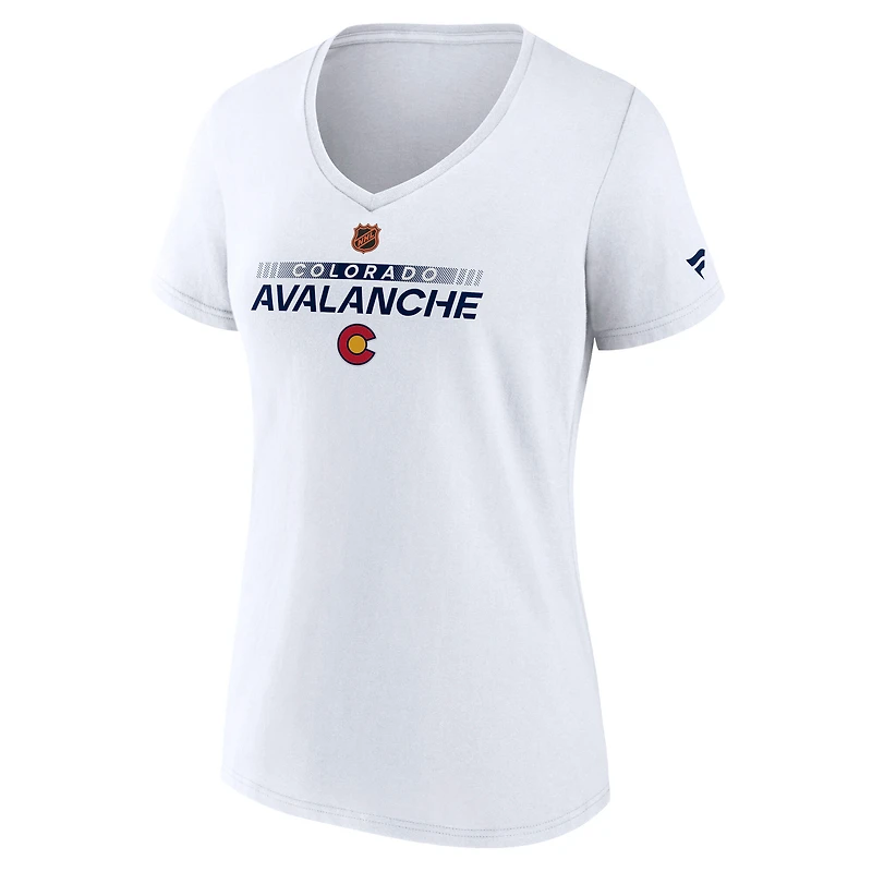 Women's Fanatics  White Colorado Avalanche Special Edition V-Neck T-Shirt
