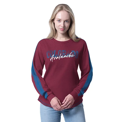Women's G-III 4Her by Carl Banks  Burgundy Colorado Avalanche Advantage Thermal Long-Sleeve Tri-Blend T-Shirt