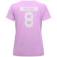 T-shirt femme Levelwear Cale Makar Lavender Colorado Avalanche Hockey Fights Cancer Anthem Name & Number