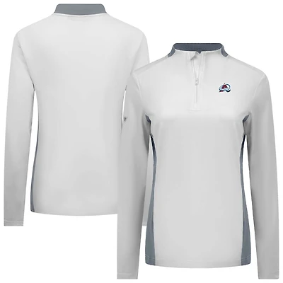 Women's Levelwear White Colorado Avalanche Moxie Insignia Core Quarter-Zip Top