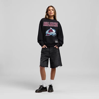 Sweat-shirt oversize Mitchell & Ness noir Colorado Avalanche Core pour femme