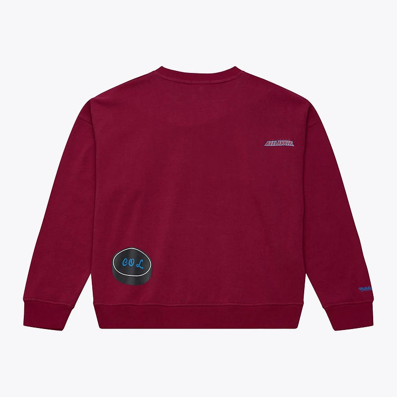 Women's Mitchell & Ness Maroon Colorado Avalanche Crewneck Sweatshirt