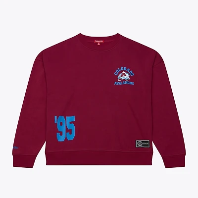 Women's Mitchell & Ness  Maroon Colorado Avalanche Crewneck Sweatshirt