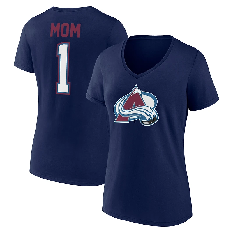 Women's Navy Colorado Avalanche Mother's Day V-Neck T-Shirt