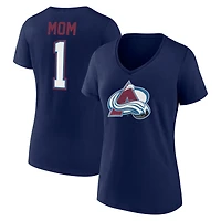 Women's  Navy Colorado Avalanche Mother's Day V-Neck T-Shirt