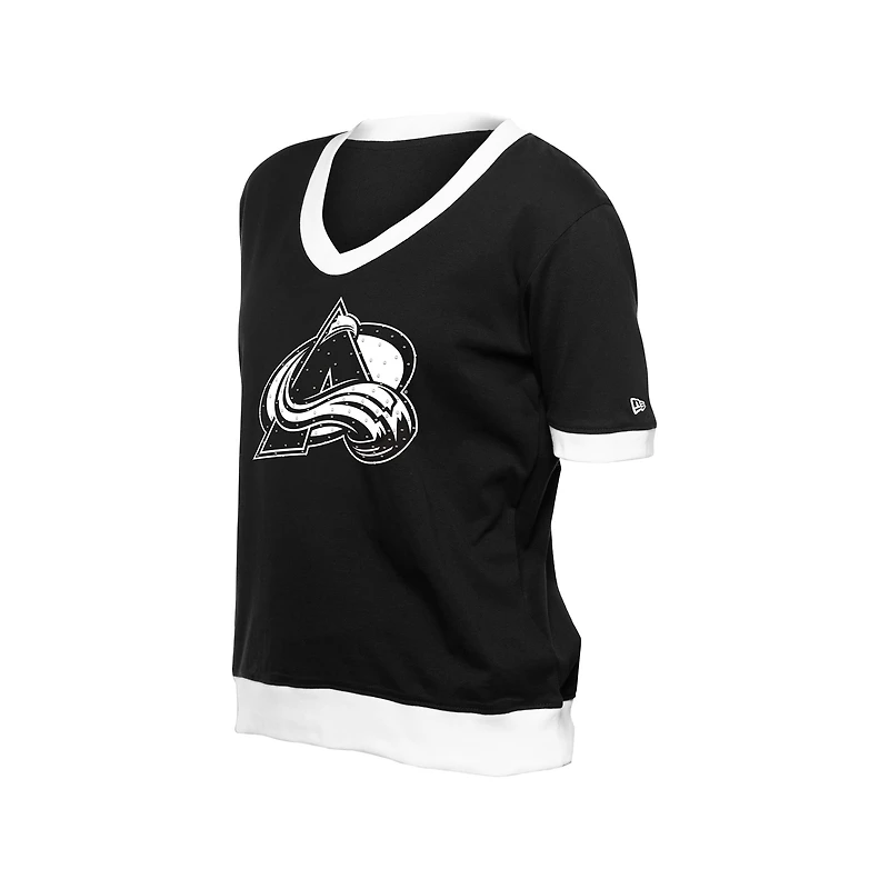 T-shirt à strass noir pour femme Colorado Avalanche Game Day New Era