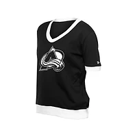 T-shirt à strass noir pour femme Colorado Avalanche Game Day New Era
