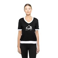 T-shirt à strass noir pour femme Colorado Avalanche Game Day New Era