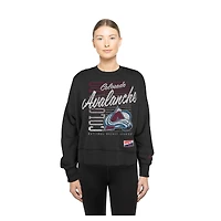 Sweat-shirt surdimensionné noir délavé minéral Colorado Avalanche pour femme New Era