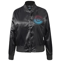 Women's Pro Standard  Black Colorado Avalanche Rhinestone Jewels Satin Full-Snap Jacket