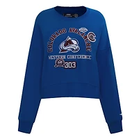 Women's Pro Standard  Blue Colorado Avalanche Area Code Cropped Pullover Sweatshirt