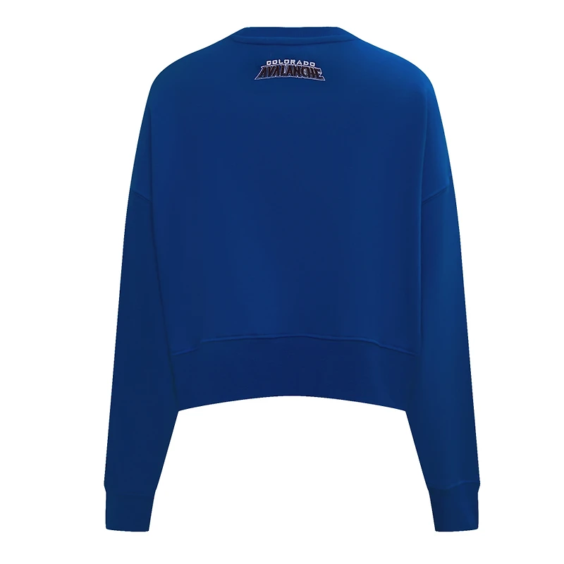 Women's Pro Standard  Blue Colorado Avalanche Area Code Cropped Pullover Sweatshirt
