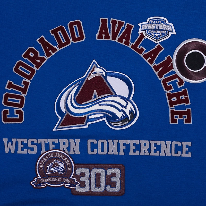Women's Pro Standard  Blue Colorado Avalanche Area Code Cropped Pullover Sweatshirt
