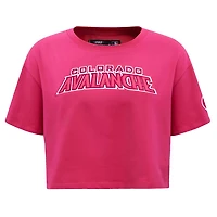 Women's Pro Standard Colorado Avalanche Triple Pink Cropped Boxy T-Shirt