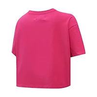 Women's Pro Standard Colorado Avalanche Triple Pink Cropped Boxy T-Shirt