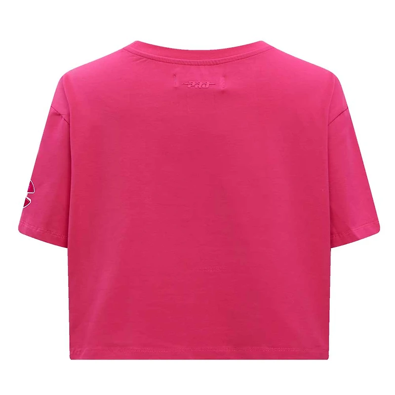 Women's Pro Standard Colorado Avalanche Triple Pink Cropped Boxy T-Shirt