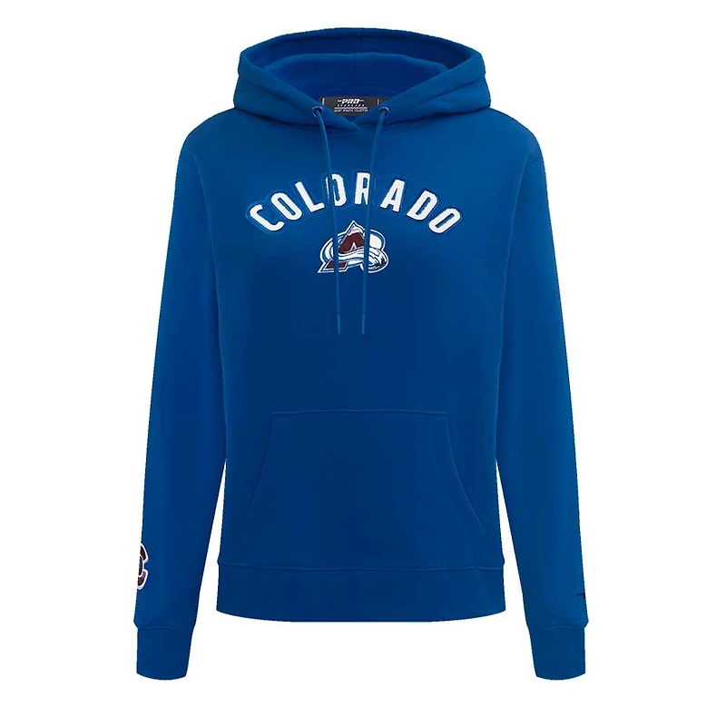 Women's Pro Standard Navy Colorado Avalanche Classic Chenille Pullover Hoodie