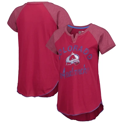 T-shirt à encolure raglan Starter Colorado Avalanche Grand Slam bordeaux pour femme