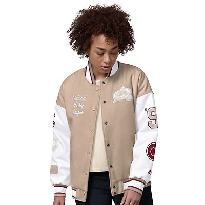 Veste universitaire Starter Natural Colorado Avalanche Free Ball pour femme