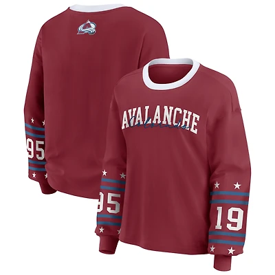Women's WEAR by Erin Andrews Burgundy Colorado Avalanche Long-Sleeve Sport T-Shirt