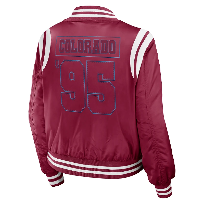 Blouson aviateur entièrement zippé WEAR by Erin Andrews Garnet Colorado Avalanche Baller pour femme