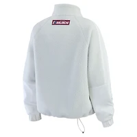 Women's WEAR by Erin Andrews Gray Colorado Avalanche Polar Fleece Quarter-Zip Jacket
