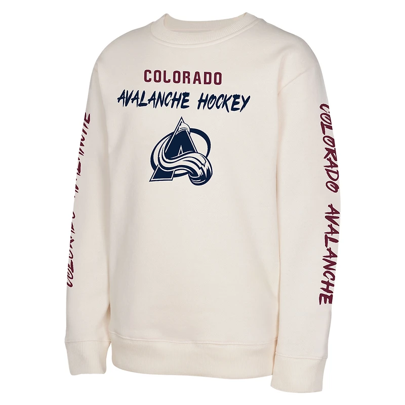 Youth Cream Colorado Avalanche Star Power Pullover Sweatshirt
