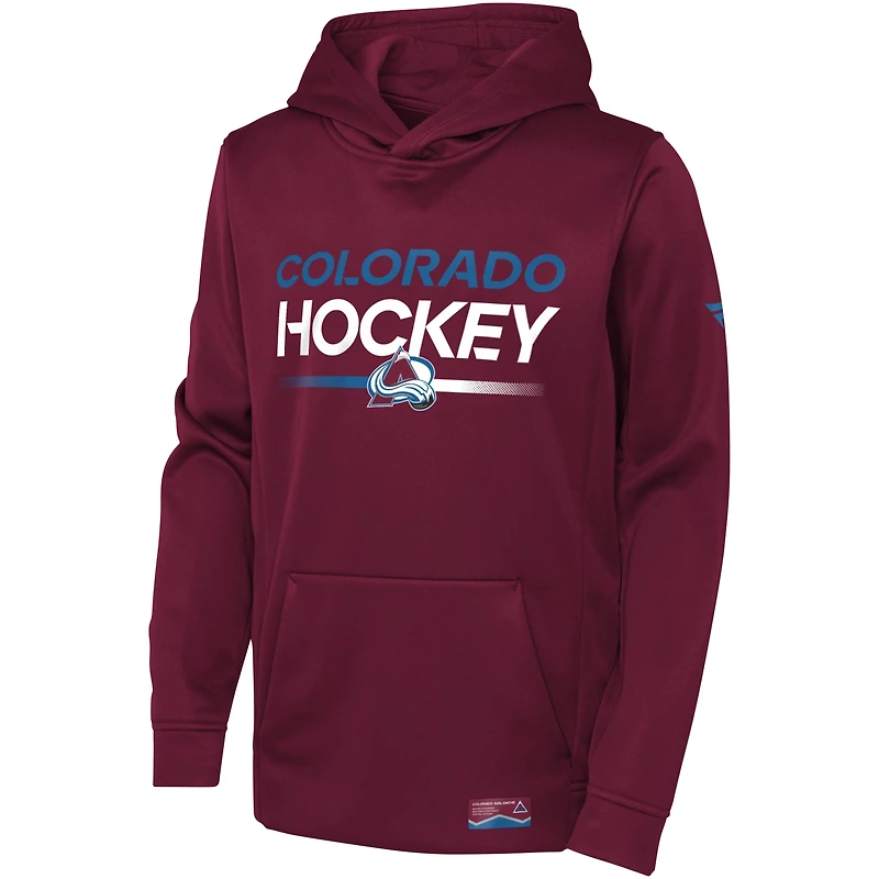 Youth Fanatics Burgundy Colorado Avalanche Authentic Pro Pullover Hoodie