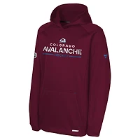 Sweat à capuche raglan authentique Pro Rink Colorado Avalanche Bourgogne Youth Fanatics