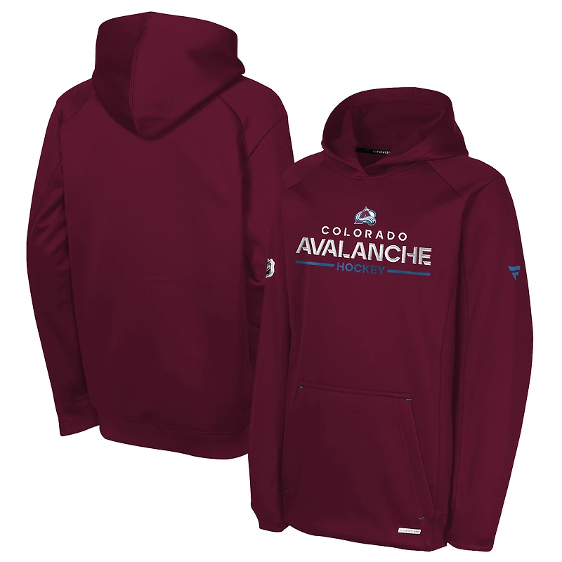 Sweat à capuche raglan authentique Pro Rink Colorado Avalanche Bourgogne Youth Fanatics