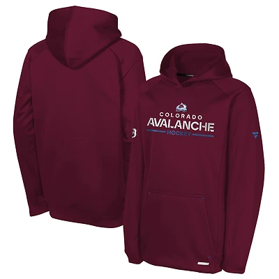 Sweat à capuche raglan authentique Pro Rink Colorado Avalanche Bourgogne Youth Fanatics