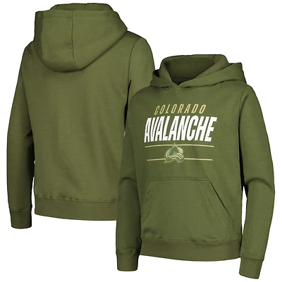 Sweat à capuche en polaire pour jeunes Levelwear olive Colorado Avalanche Podium