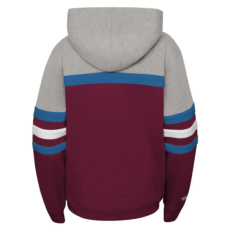 Youth Mitchell & Ness Burgundy Colorado Avalanche Head Coach Pullover Hoodie