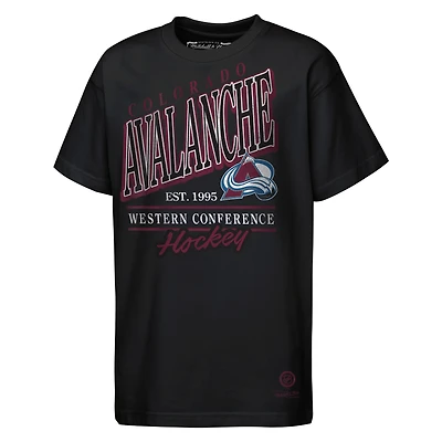 Youth Mitchell & Ness Black Colorado Avalanche Called Up T-Shirt