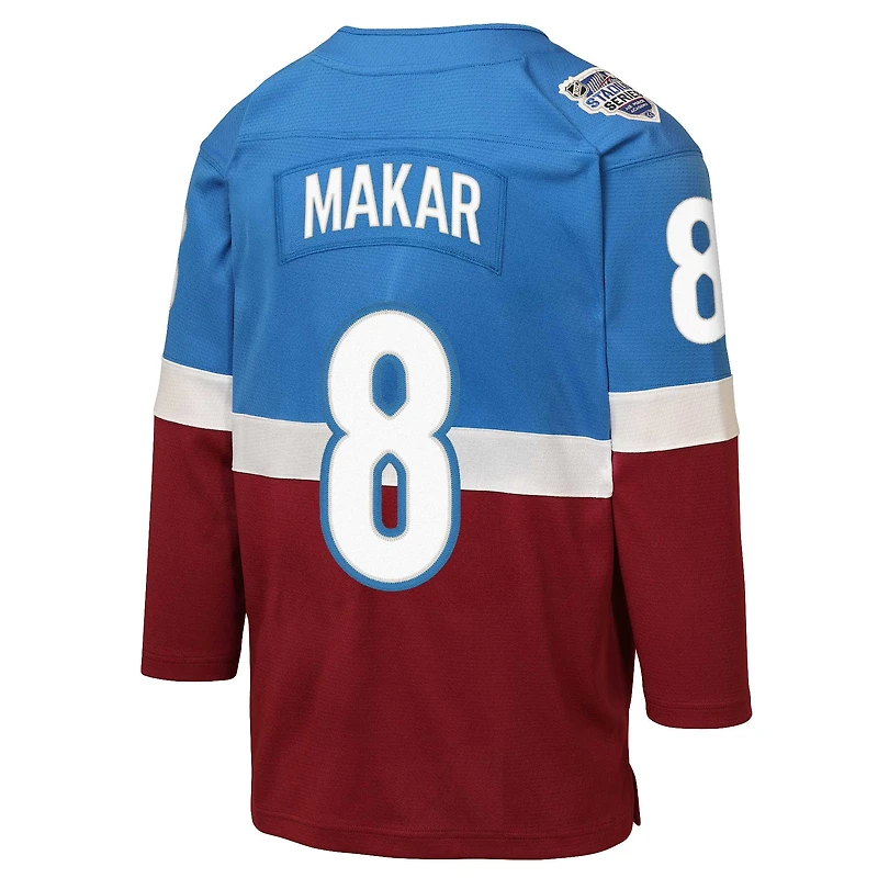 Youth Mitchell & Ness Cale Makar Blue/Burgundy Colorado Avalanche 2020 Stadium Series Power Play Jersey