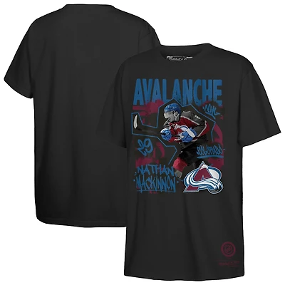 Youth Mitchell & Ness Nathan MacKinnon Black Colorado Avalanche Photo Reel Graphic T-Shirt
