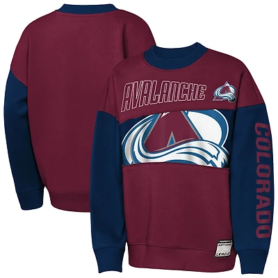 Sweat-shirt Impact Player bordeaux/bleu marine pour jeunes Outerstuff Colorado Avalanche