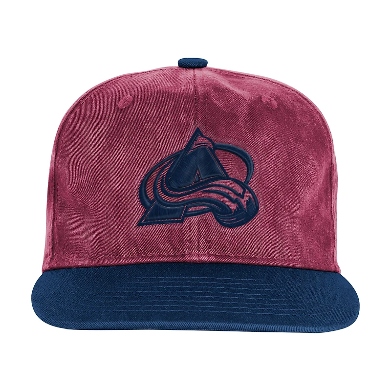 Youth Outerstuff  Burgundy/Navy Colorado Avalanche True Retro Deadstock Adjustable Hat