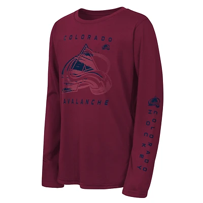T-shirt à manches longues Youth Outerstuff Bordeaux Colorado Avalanche « Saisissez la victoire »